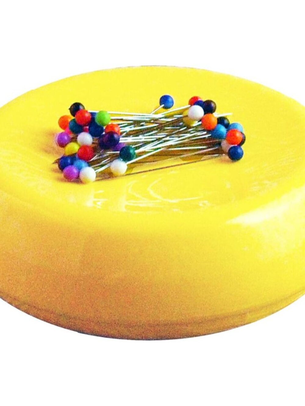 Magnetic Sewing Pincushion with 50 Plastic Head Pins – Magnet Pin Organizer for